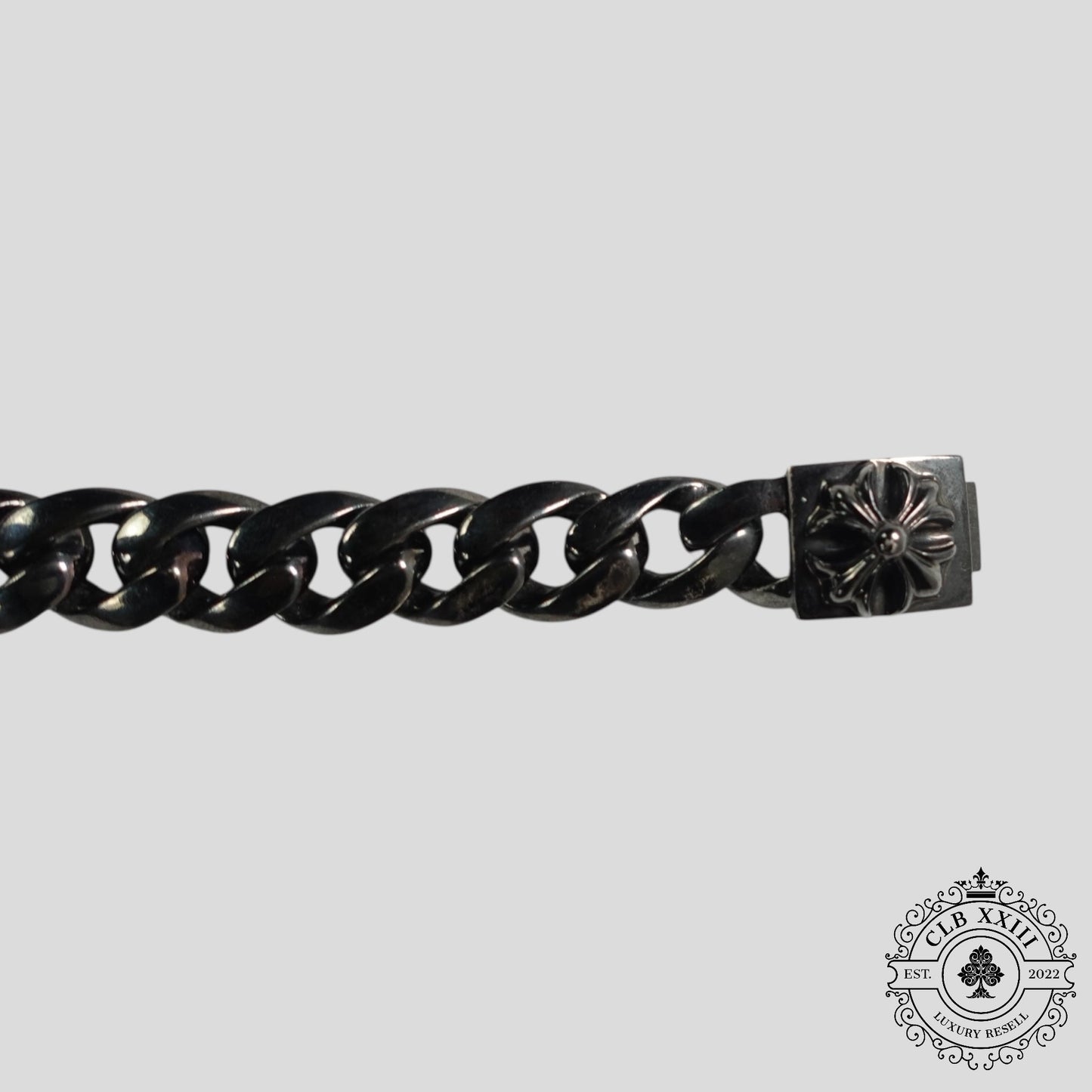 Chrome Hearts Cuban Bracelet in Oxidized Silver