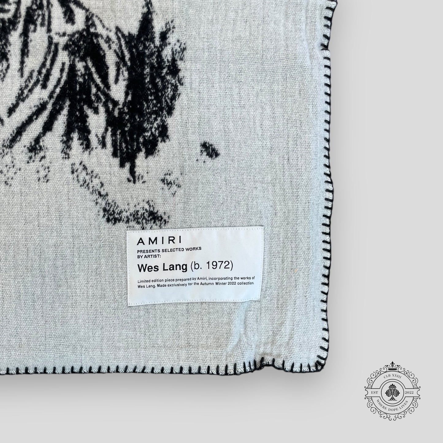 Amiri X Wes Lang Fantasy Blanket in Ivory