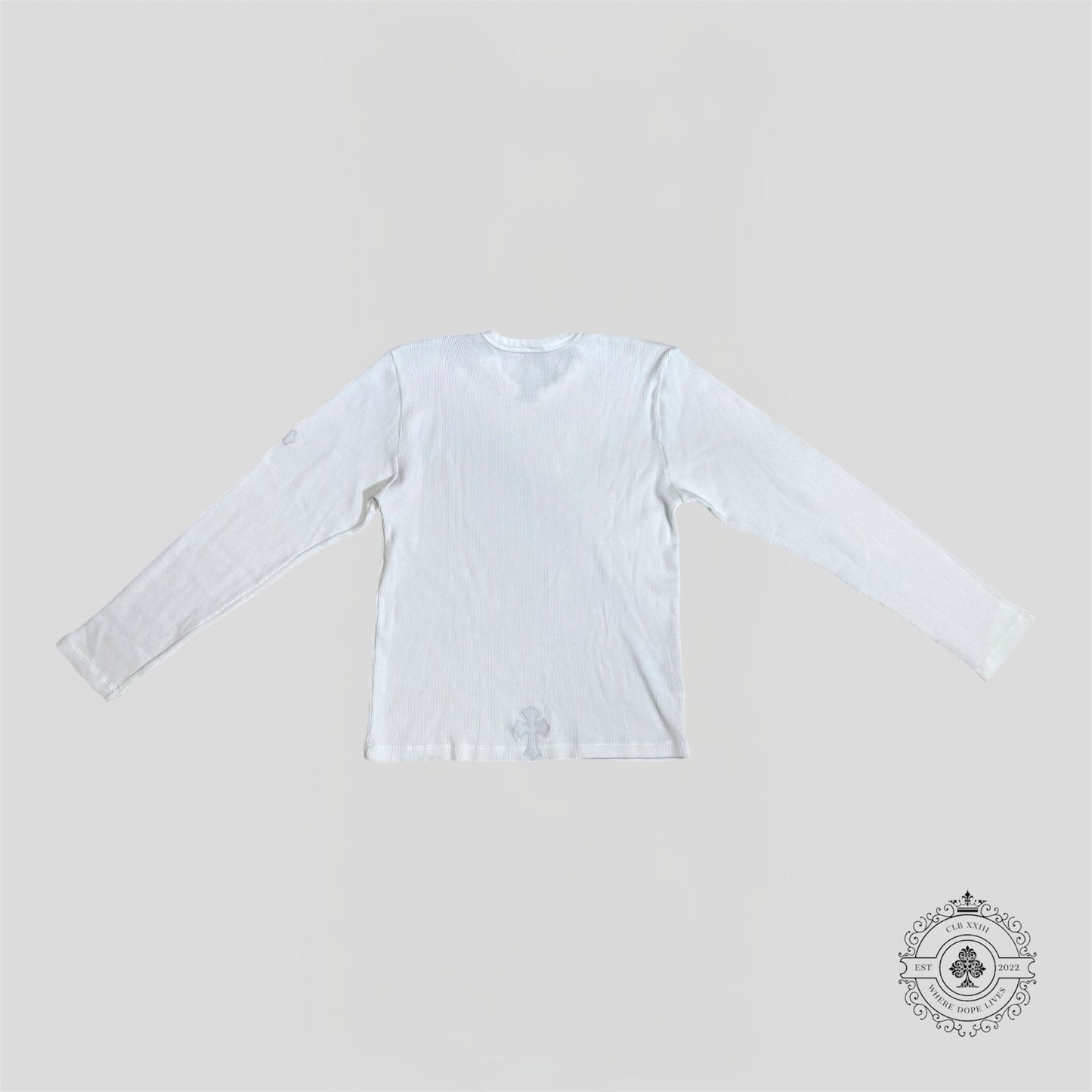 Chrome Hearts Leather Cross Patch Thermal Shirt in White