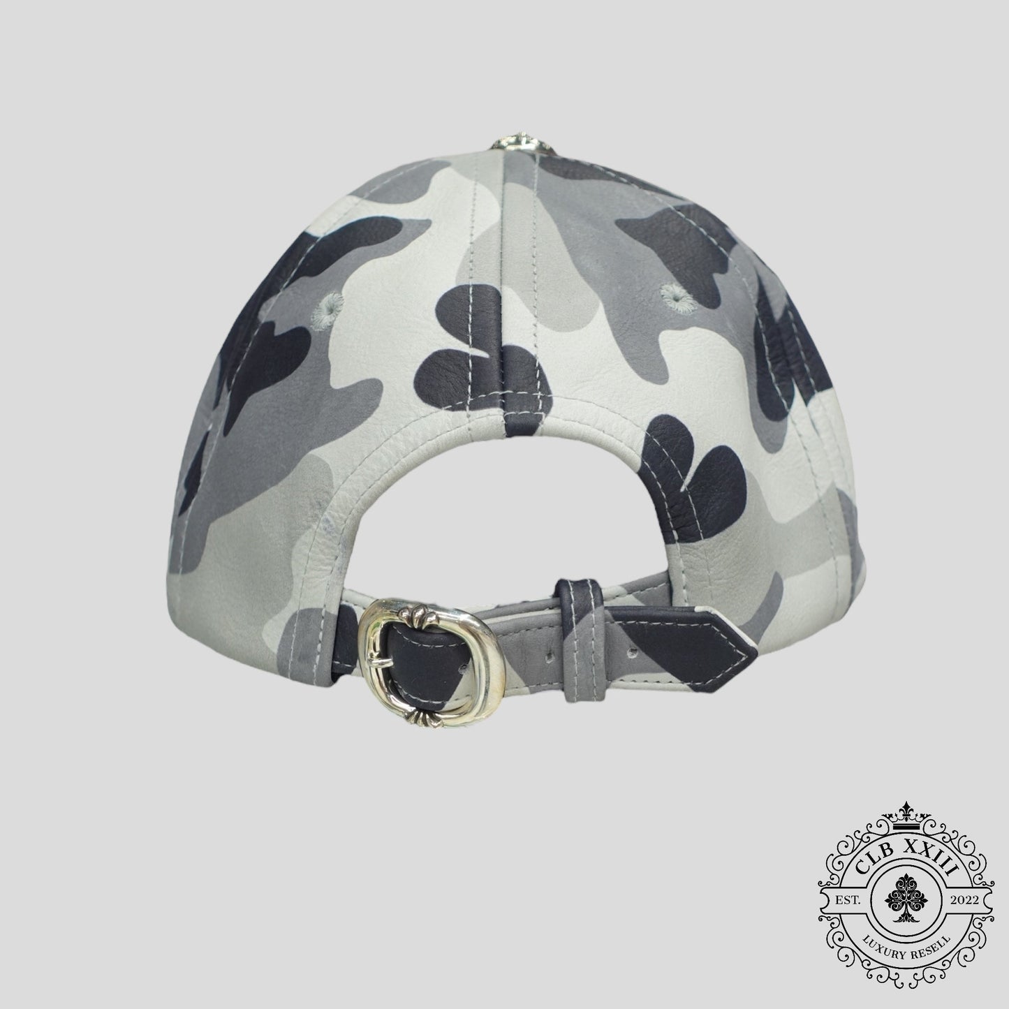 Chrome Hearts Leather Star Patch 6 Panel Hat in Winter Camo