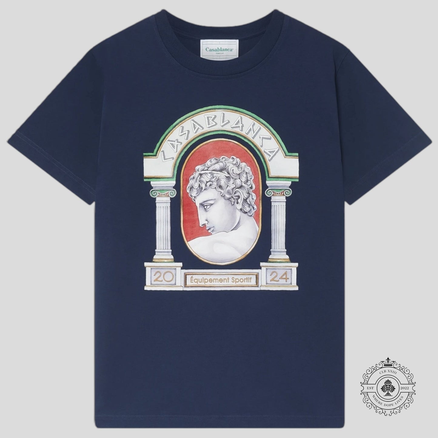 Casablanca La Medaille Tee in Navy