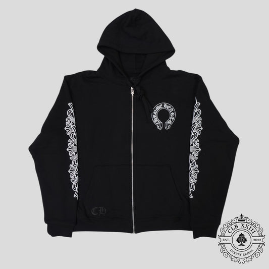 Chrome Hearts Thermal Lined Horseshoe Zip Up Hoodie