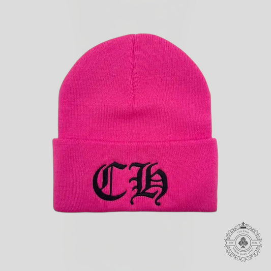 Chrome Hearts CH Logo Embroidered Beanie in Hot Pink