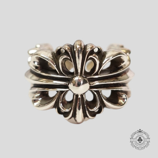 Chrome Hearts Double Floral Ring in Silver