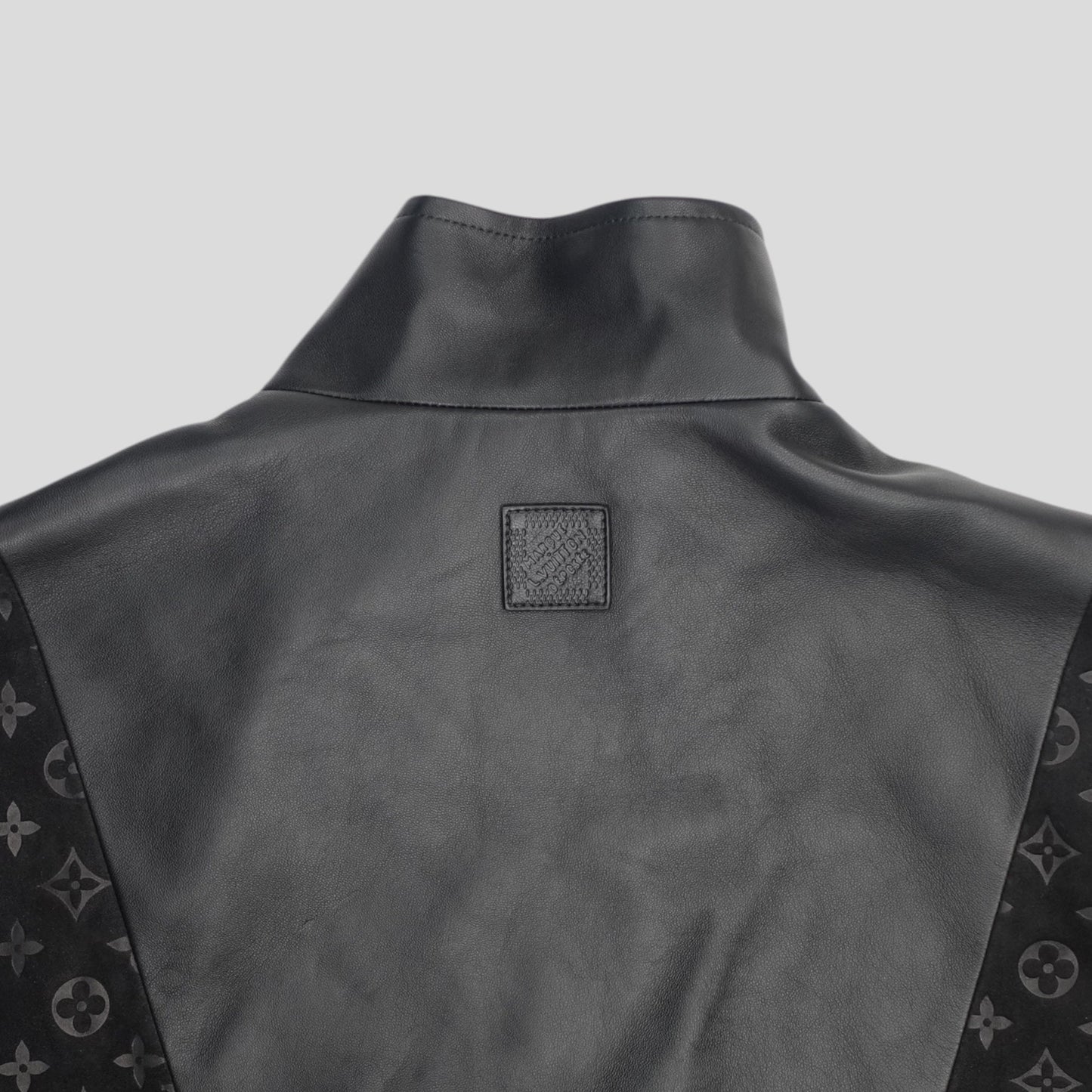 Louis Vuitton Mix Leather Track Top in Black