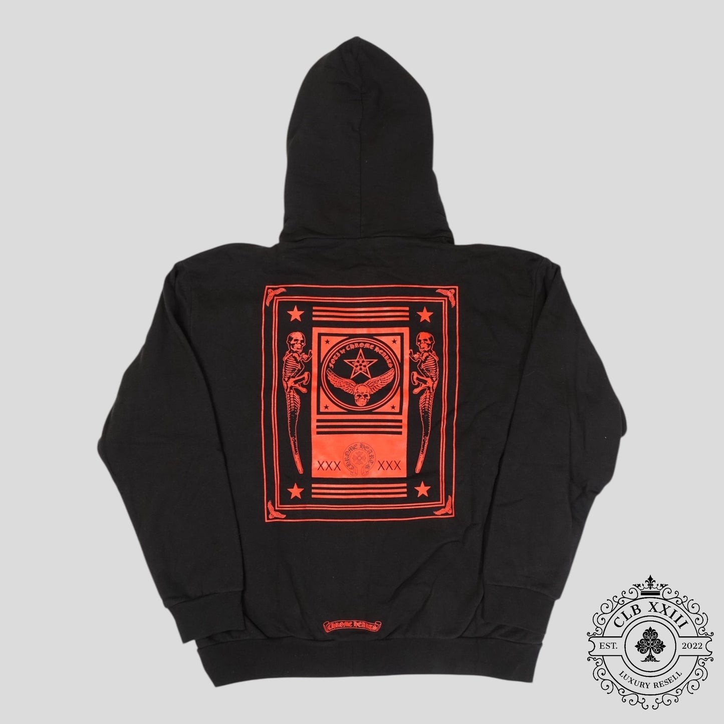 Chrome Hearts Foti Zip Up Hoodie in Black/Red