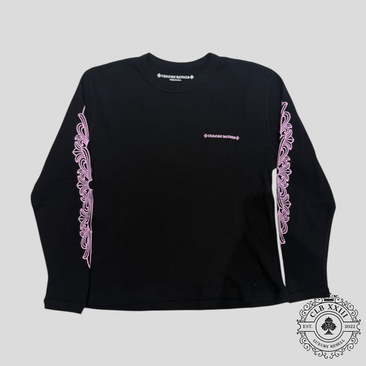 Chrome Hearts Matty Boy Pink Script Thermal Longsleeve