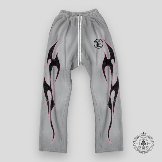 Hellstar Grey Future Flame Sweatpants in Grey