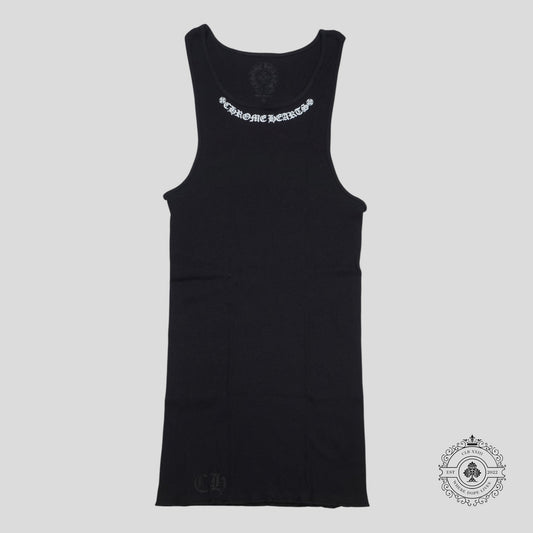 Chrome Hearts Neck Script Logo Tank Top in Black
