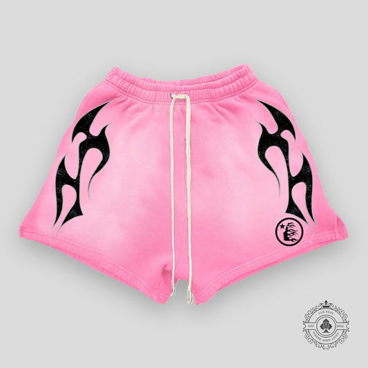 Hellstar Flame Shorts in Pink