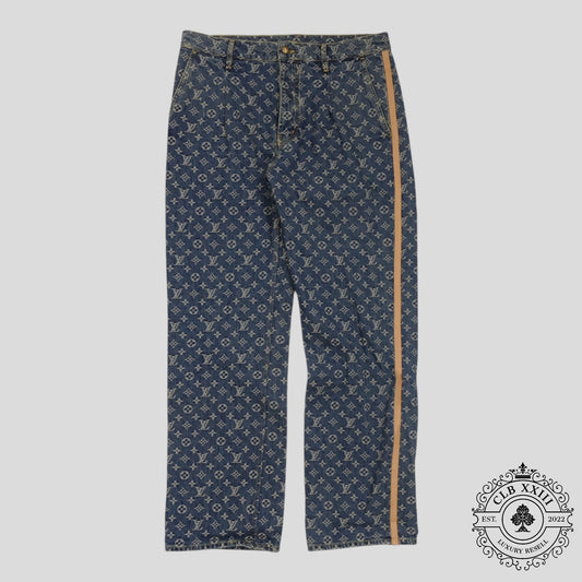 Louis Vuitton Monogram Denim Tailored Jeans in Indigo Wash