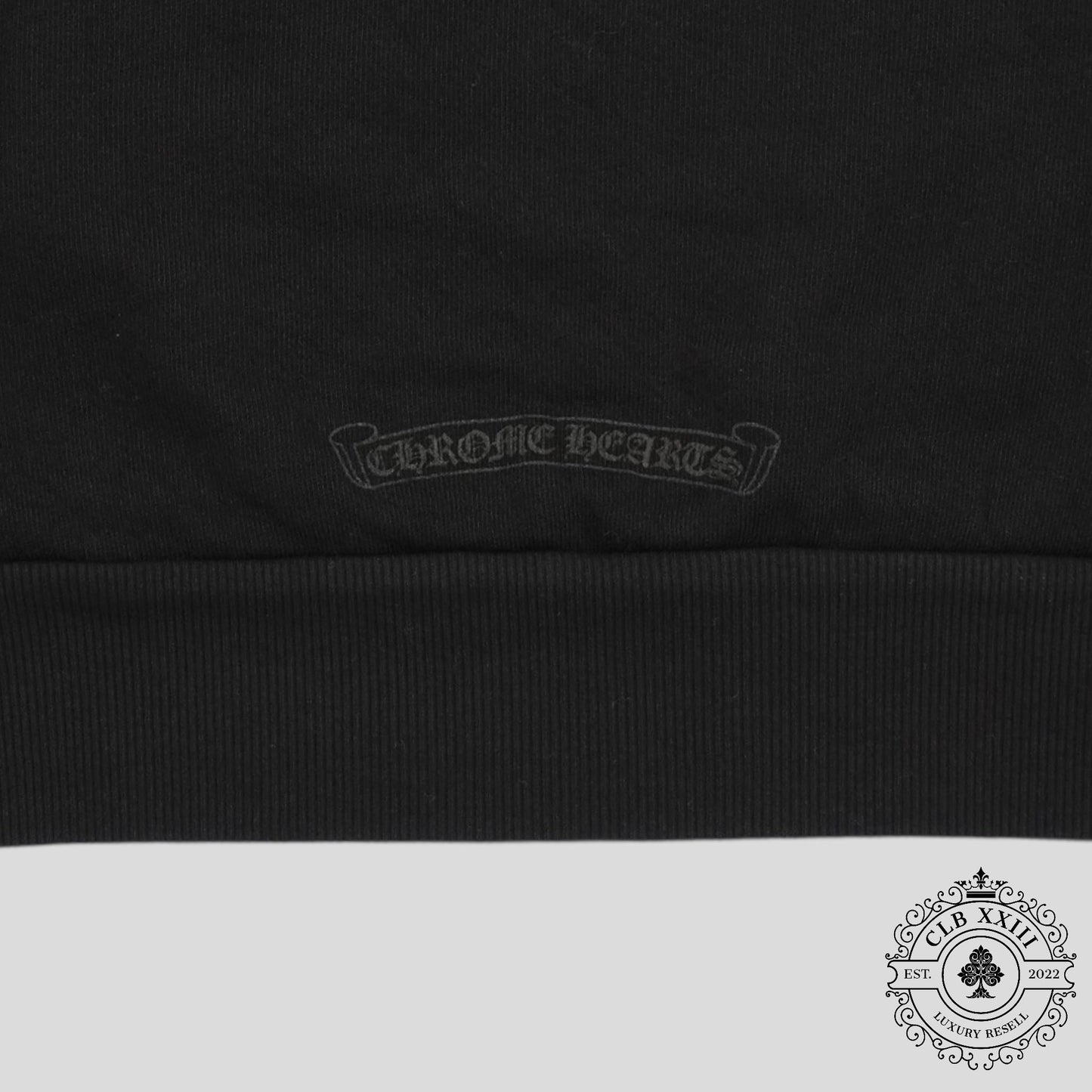 Chrome Hearts Women's Triple Cross CH Flocked Crewneck in Black