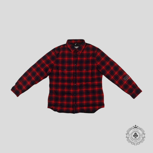 Moncler Genius X Fragment Moran Padded Flannel Overshirt in Red