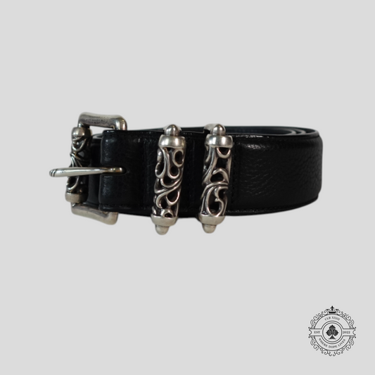 Chrome Hearts Silver Roller Belt in Black