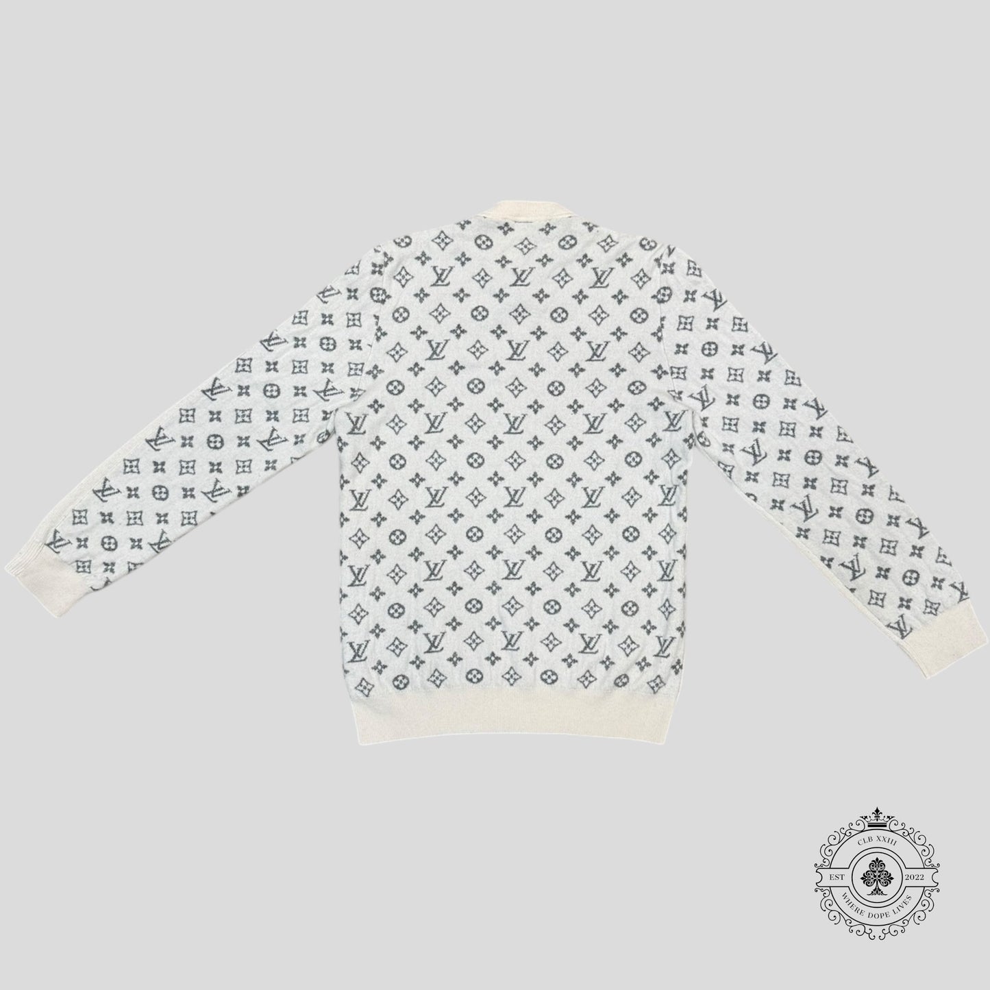 Louis Vuitton Half Monogram Cashmere Sweater in White
