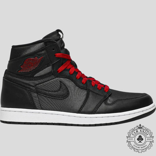 Air Jordan 1 Retro High Black Satin Gym Red