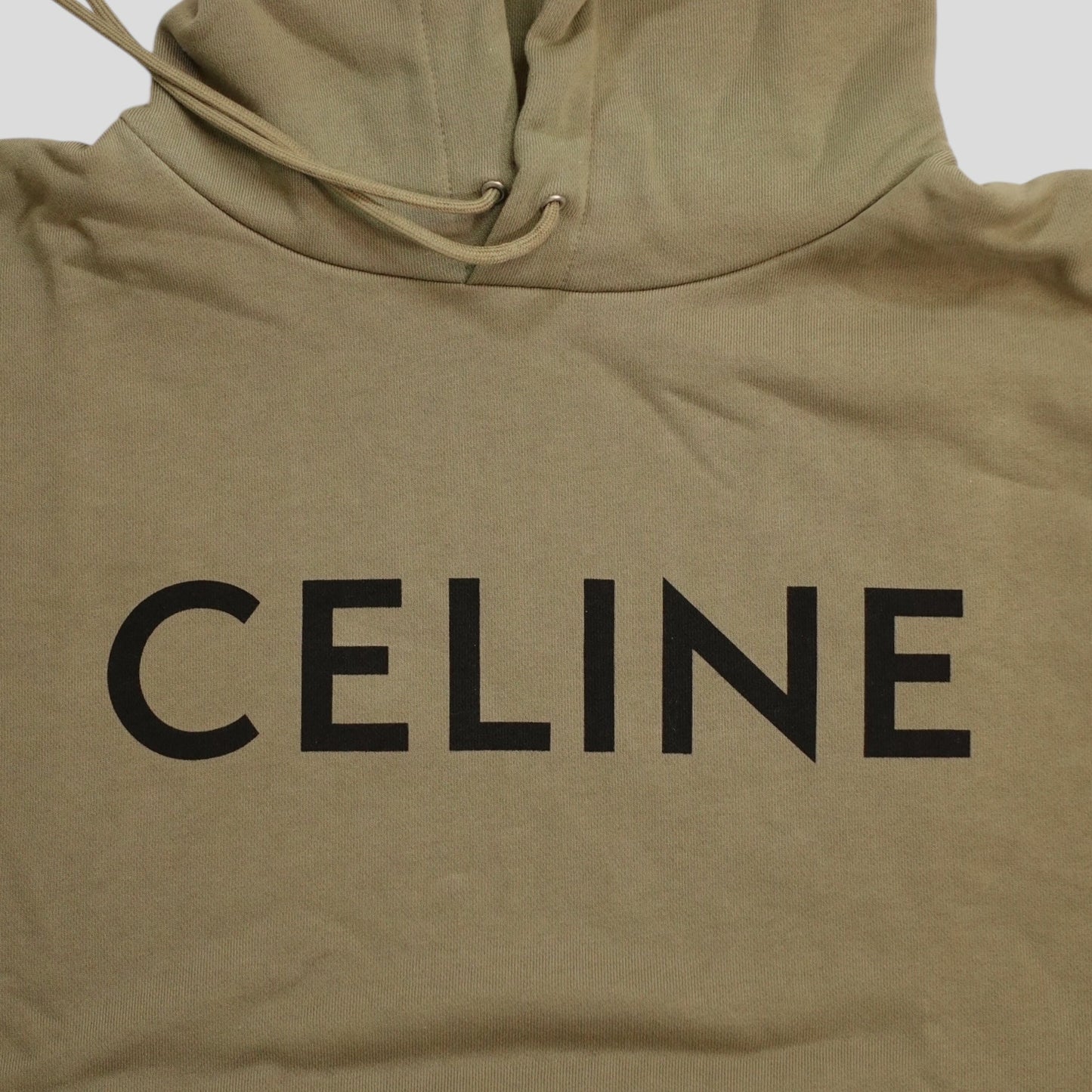 Celine Homme Logo Hoodie in Green