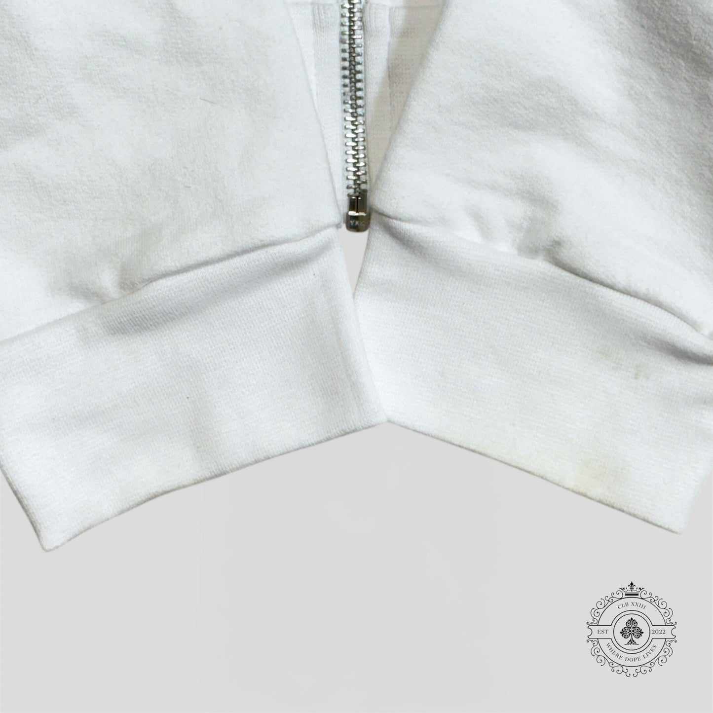 Chrome Hearts Horseshoe Zip-Up Hoodie in White