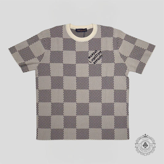 Louis Vuitton Damier Heritage Jacquard Short Sleeve Crewneck
