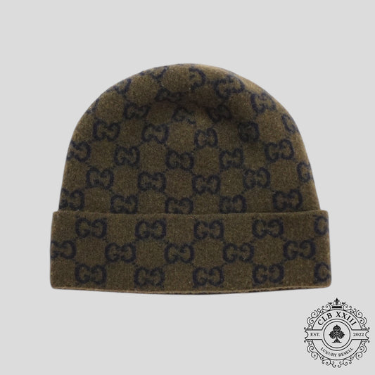 Gucci GG Wool Beanie in Dark Green