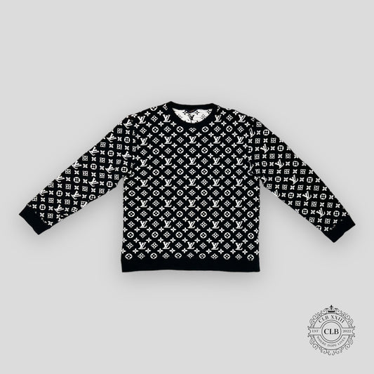 Louis Vuitton Monogram Jacquard Crewneck in Black
