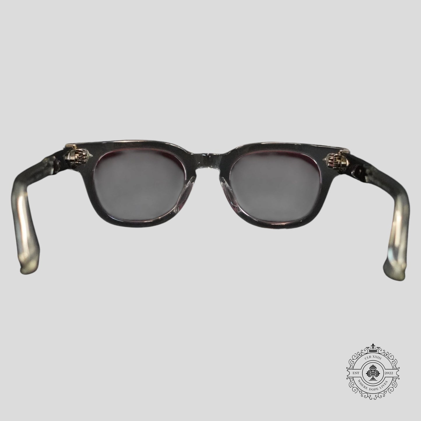 Chrome Hearts Jenna Tail Yea Glasses in Clear/Silver