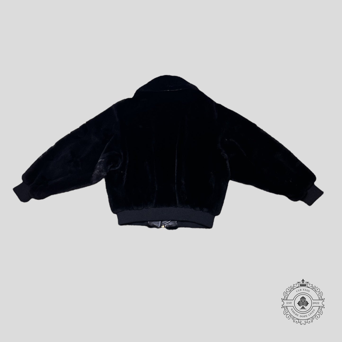 Louis Vuitton Monogram Mink Bomber Jacket in Black