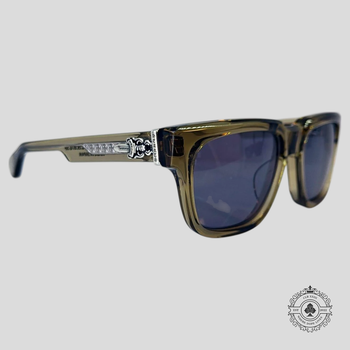Chrome Hearts Box Officer Sunglasses in Army/Silver