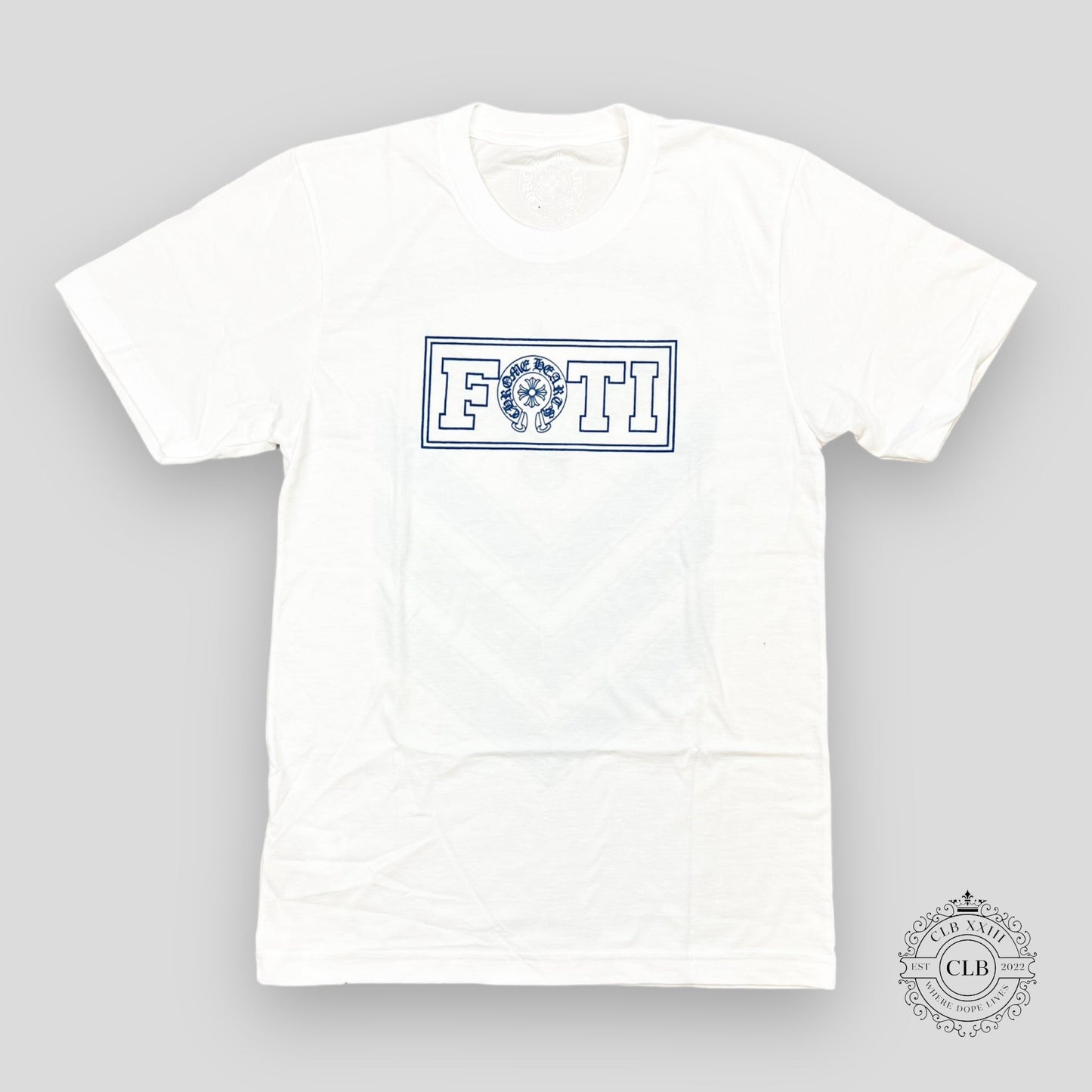 CHROME HEARTS FOTI T-SHIRT - WHITE / BLUE