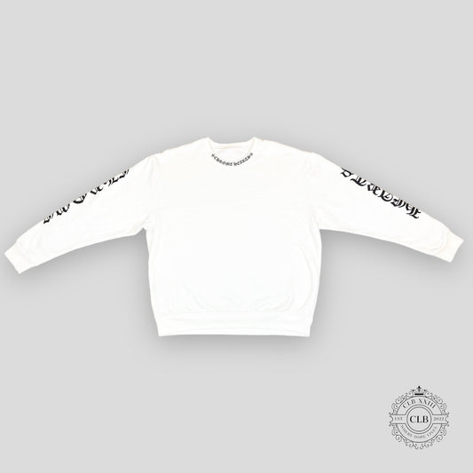 CHROME HEARTS NECK LOGO CREWNECK SWEATSHIRT - WHITE